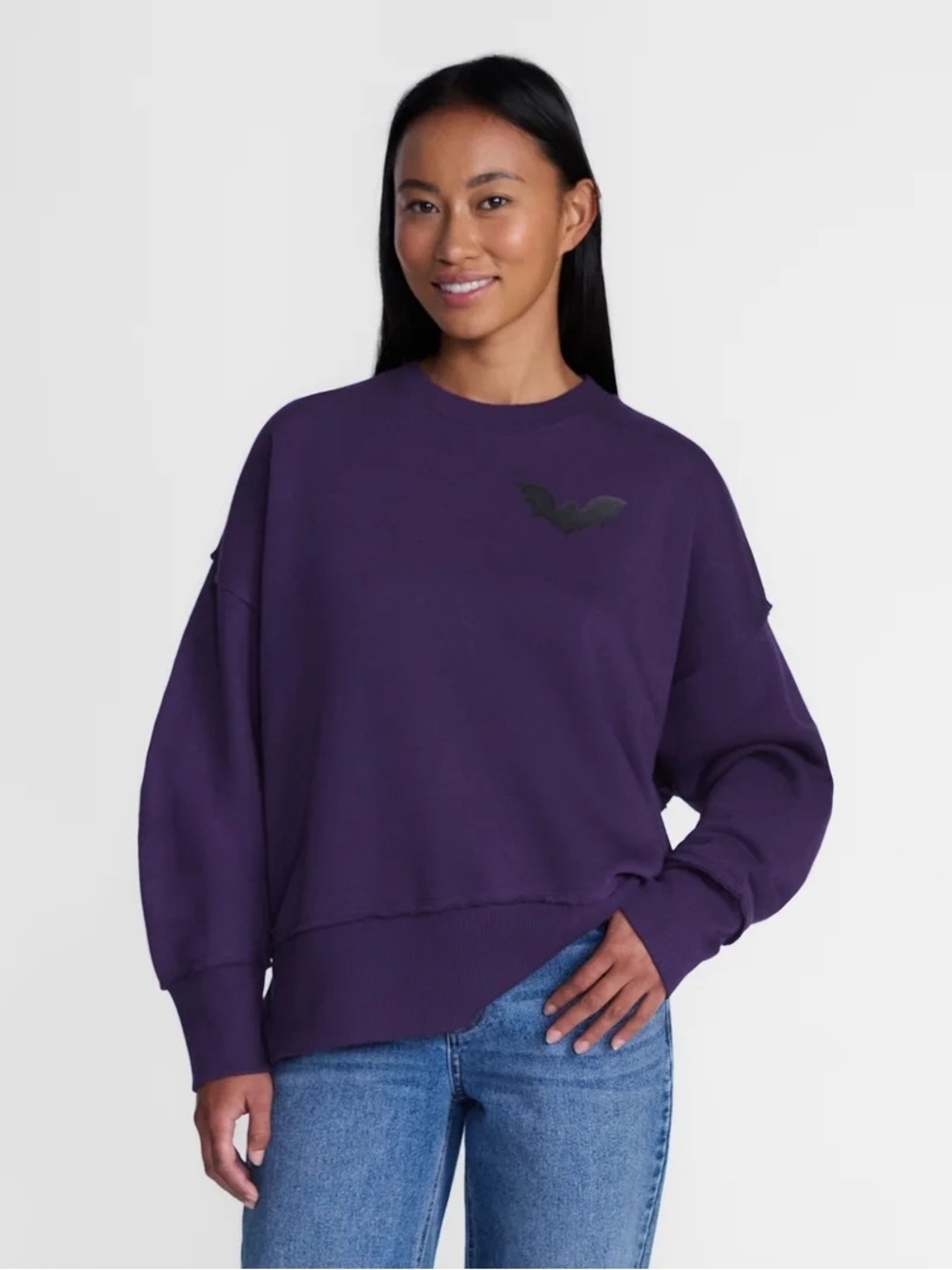 Way to Celebrate Women's Halloween “Witching Hour” French Terry Knit Sweatshirt